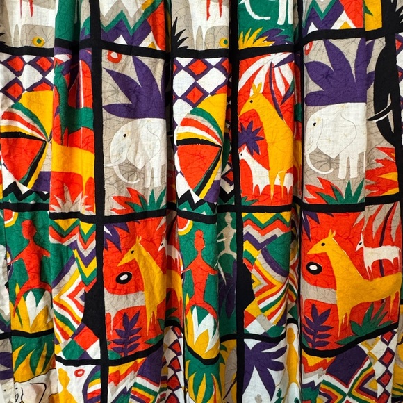 Vintage Prophecy Geometric Tribal Animal Print Skirt - Picture 3 of 9